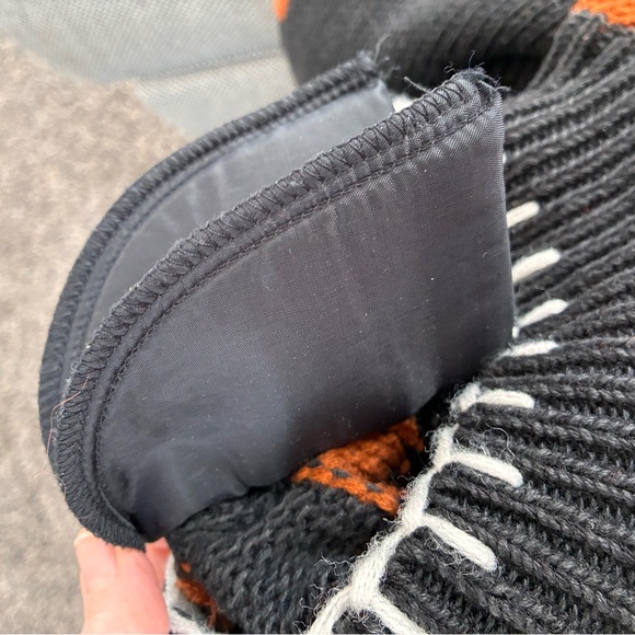 Vintage Spice of Life Brown & Black Striped & Argyle Knit Sweater -shoulder pads - Picture 9 of 11